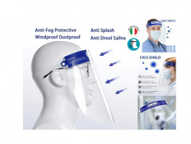 VISIERA PROTETTIVA IN PLEXIGLASS TRASPARENTE SPESSORE 1MM PER PROTEZIONE VOLTO OCCHI E BOCCA