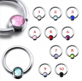 Ball Closure Ring Brillantino Rosa 1,2ø, 8mm