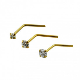Nostril in Oro 9K Gioiello Bianco pietra:2,0mm