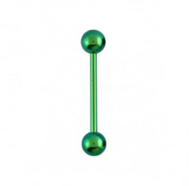 Barbell In Titanio Verde 1,6ø, 18mm Pallina 5mm