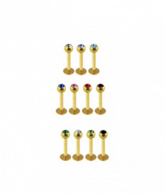 Labret Anodizzato oro 1,2ø 8mm pallina 3mm Blu