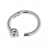 Circular Clicker Silver Con pallina & Gioiello Bianco 1,2ø, 8mm