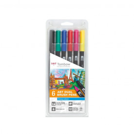 Tombow 6 ABT Dual Brush Pens - Primary Colors