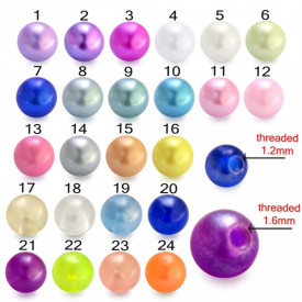 Pallina Perla UV Colore8 1,2ø ; 3mm
