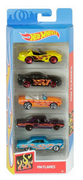 Set Mattel 5 Masinute Hot Wheels Cars - Flames