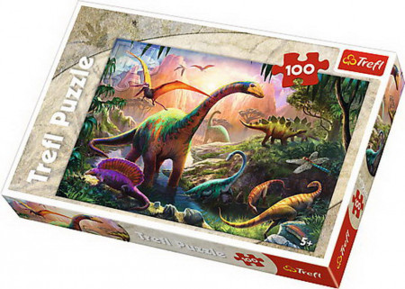 Puzzle Trefl 100 piese-Dinozauri