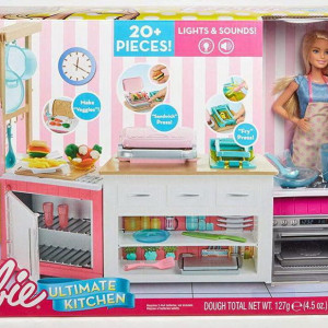 PAPUSA BARBIE CU SET DE JOACA BUCATARIE