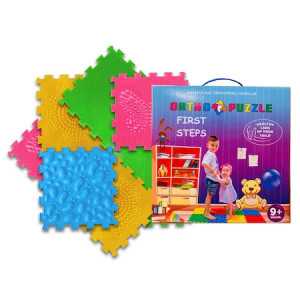Covor ortopedic pentru copii First Steps, Ortho Puzzle, PVC, multicolor