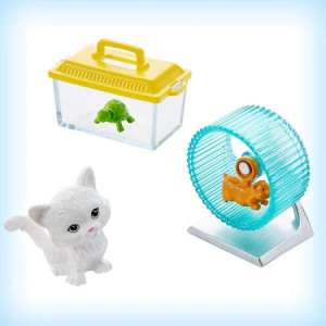 Papusa Barbie blonda cu magazin de animale si 25 de accesorii, 30 cm