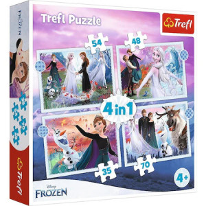 Puzzle Trefl 4in1– Frozen Magie in Padure,207piese