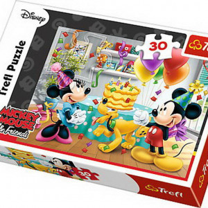 Puzzle Trefl, Disney Mickey Mouse, Tortul aniversar, 30 piese