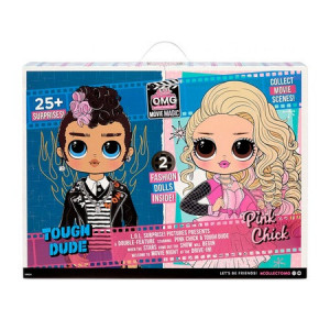 Set 2 papusi L.O.L. SURPRISE! O.M.G. Movie Magic - Tough Dude& Pink Chick