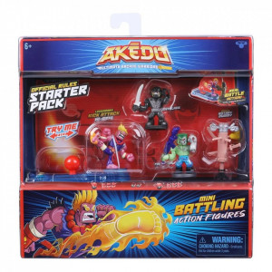 Set 3 figurine cu accesorii, Akedo, Starter Pack S1 - Toxinator, Hi-Ashi si Nightblade