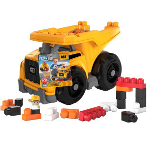 Set Constructie Figurina cu Autobasculanta Mega Blocks, Caterpillar