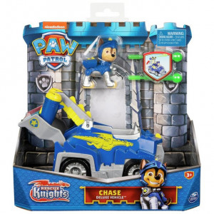 Set Figurina cu Vehicul Transformabil Paw Patrol - Rescue Knights Chase
