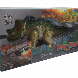 Dinozaur cu Lumini si Sunete Icom, Stegosaurus Galben - Verde