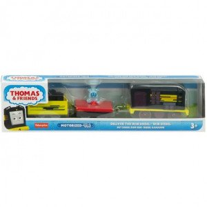 Locomotiva motorizata Win Diesel cu doua vagoane Thomas si Prietenii