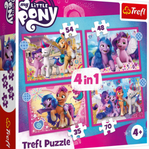 Puzzle Trefl 4 in 1 - My Little Pony, Poneii colorati, 35/48/54/70 piese