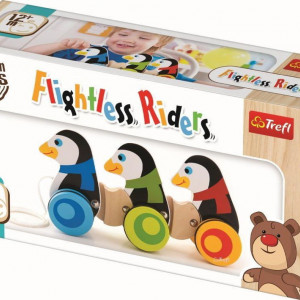 Jucarie de tras Trefl, Pinguini, din lemn