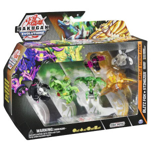 Set 4 Figurine Bakugan Evolutions Battle Strike Pack, Blitz Fox si Stingzer