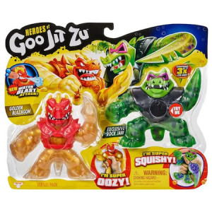 Set de doua figurine Goo Jit Zu, Golden Blazagon vs Rockjaw
