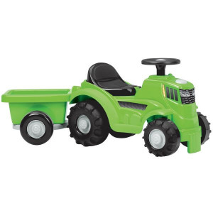 Tractor Ecoiffier fara Pedale cu Remorca,Verde,81cm