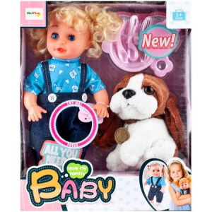 Papusa Interactiva MalPlay cu Catelus de Plus si Accesorii pentru Mancare