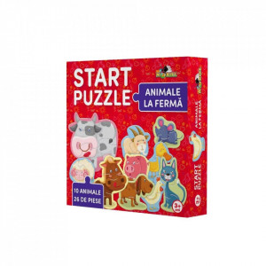 Puzzle 4 in 1, Animale La Ferma, Noriel, 26 piese