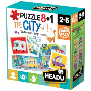 Puzzle Headu Teacher Tested - Orasul, 2 fete, 8+1