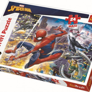 Puzzle Maxi Trefl, Curajosul Spider-Man, 24 piese