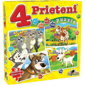 Puzzle Noriel 4in1 Prieteni Mari-12,24,42,56piese