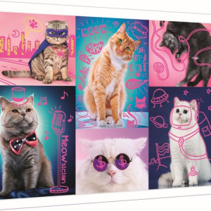 Puzzle Trefl, Super pisici neon, 1000 piese