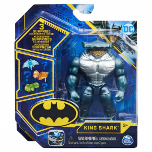 Set Figurina cu accesorii surpriza Batman, King Shark, 10cm