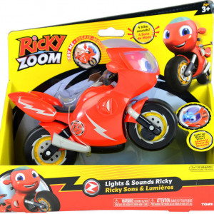 Motocicleta tomy,Ricky Zoom cu lumini si sunete,rosie