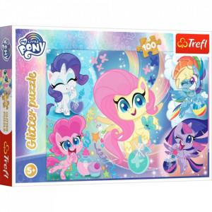 Puzzle Glitter Trefl 100piese- Ponei stralucitori, My Little Pony