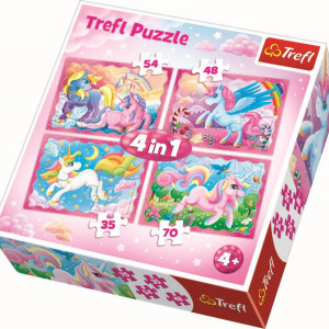 PUZZLE TREFL 4IN1 LUMEA MINUNATA A UNICORNILOR