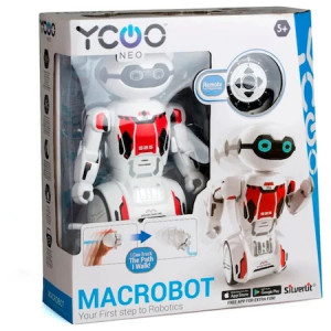 Robot Silverlit MacroBot cu Telecomanda,Alb/rosu
