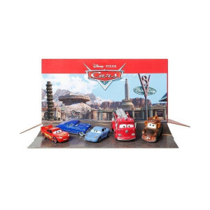 Set 5 masinute Disney Cars - Fulger McQueen, Bucsa, Sally, Doc Hudson si Red