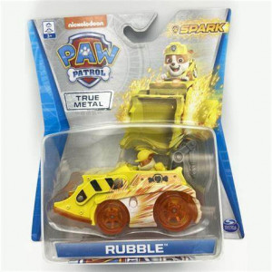 Set figurina cu vehicul Paw Patrol True Metal - Spark Rubble,7cm