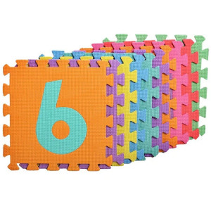 Covor puzzle din spuma MalPlay, 10 piese cu cifre, 29 x29 cm