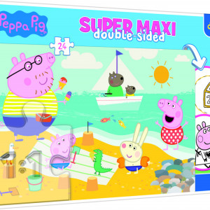 Puzzle cu 2 fete Trefl 24 Maxi, Peppa Pig, O Zi Fericita