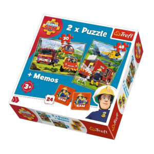 Puzzle Trefl 2in1 - Memo Pompierul Sam in Actiune
