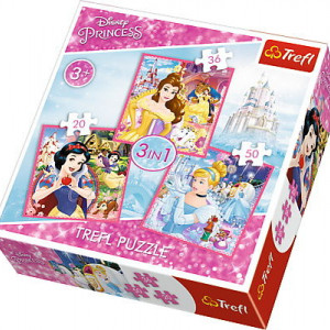 Puzzle Trefl 3 in 1, Lumea minunata a printeselor