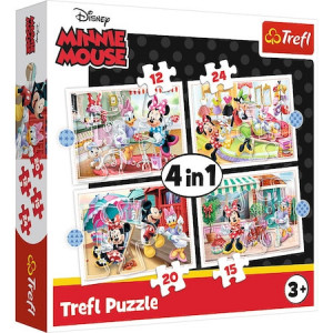 Puzzle Trefl 4 in 1 - Minnie Mouse, 12/15/20/24 piese