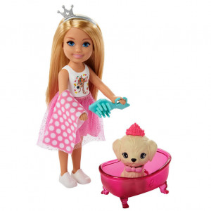 Set Barbie Princess Adventure - Papusa Chelsea si Castelul pentru Animale de Companie