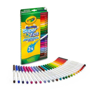 Set Carioci Crayola subtiri, lavabile, 24 bucati