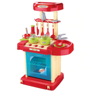Set de joaca MalPlay,Bucatarie portabila cu accesorii si sunete, 65 cm inaltime