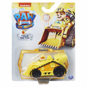 Set figurina cu vehicul Paw Patrol True Metal -The Movie, Rubble.7cm