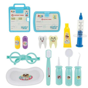 Set Trusa medic stomatolog, Toi-Toys, albastru, 14 piese