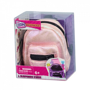 Mini gentuta de mana cu 4 surprize, Real Littles, S4, Roz cu Sclipici